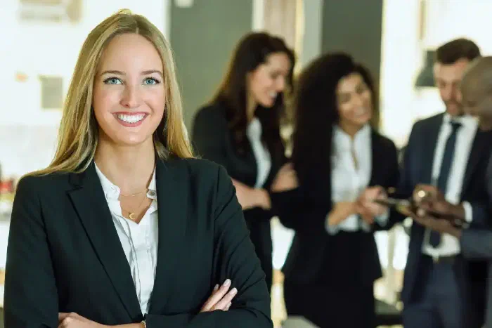 A confident business owner preparing to file her limited company's Corporation Tax return