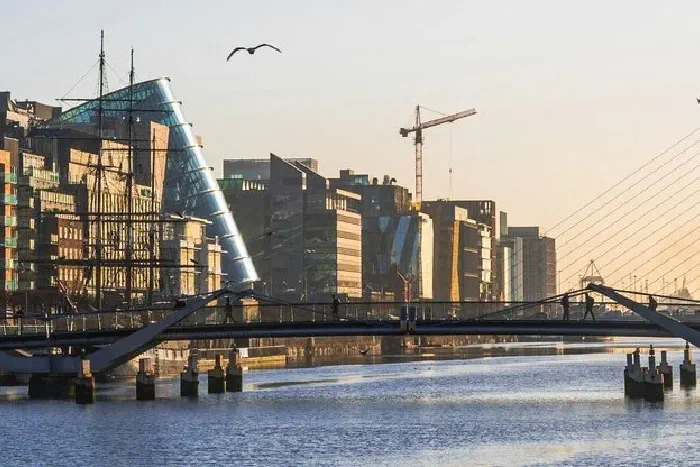 The Samuel Beckett Bridge on the River Liffey in Dublin's docklands